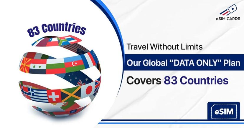 Travel Without Limits: Our Global Data-Only eSIM Plan Covers 83 Countries